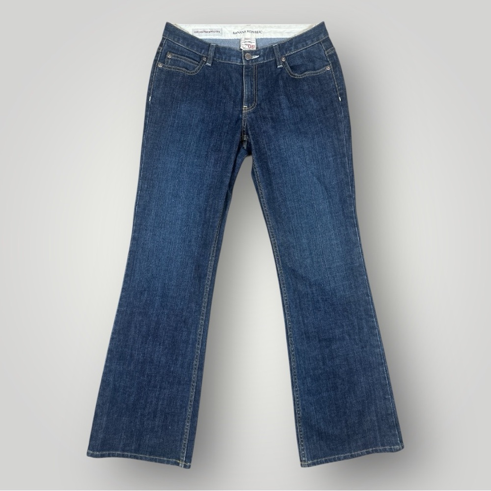 Banana Republic Bootcut Jeans Size 8 Dark Wash Stretch Contoured Fit Y2K